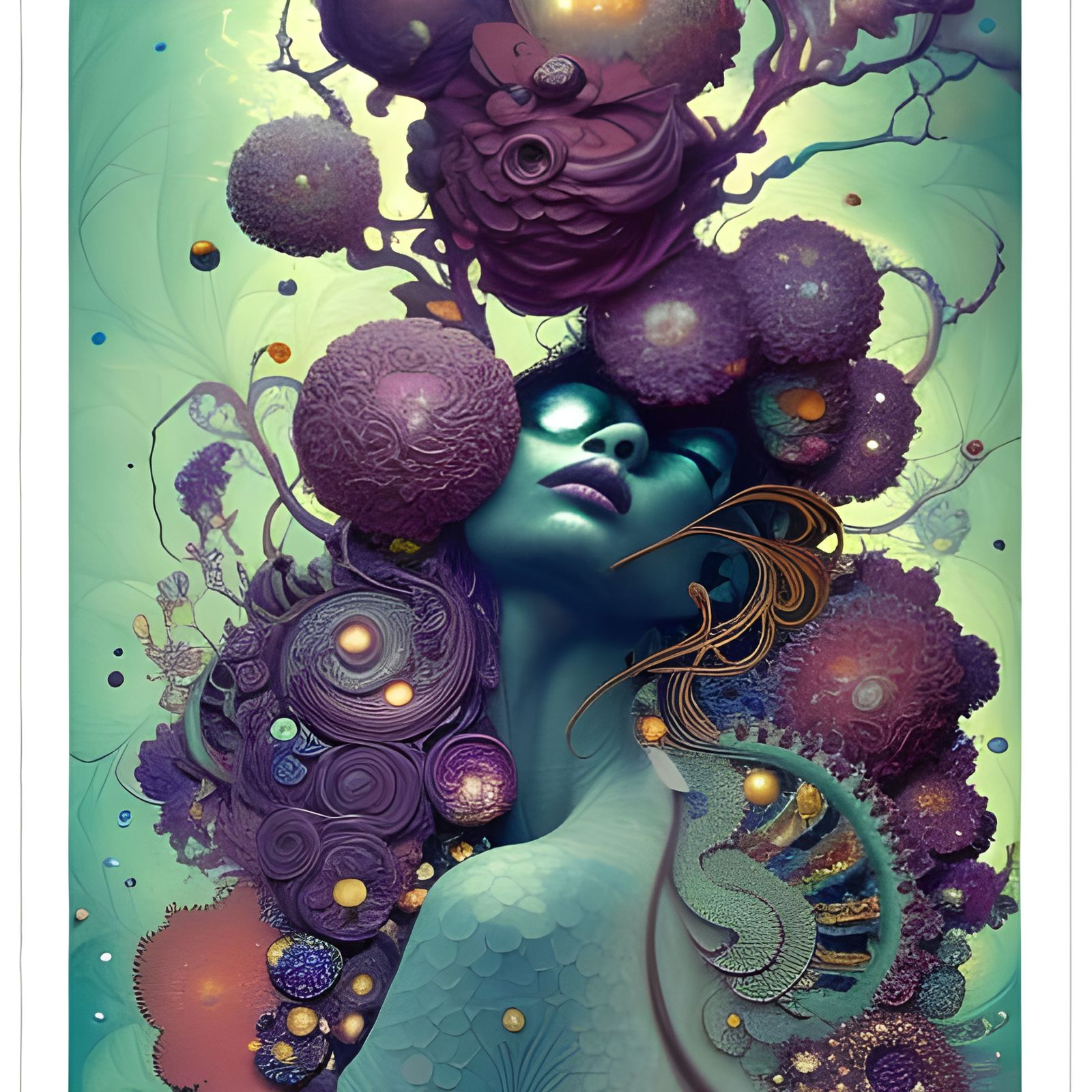 Sublime Dark Fantasy Fractal Humanoid