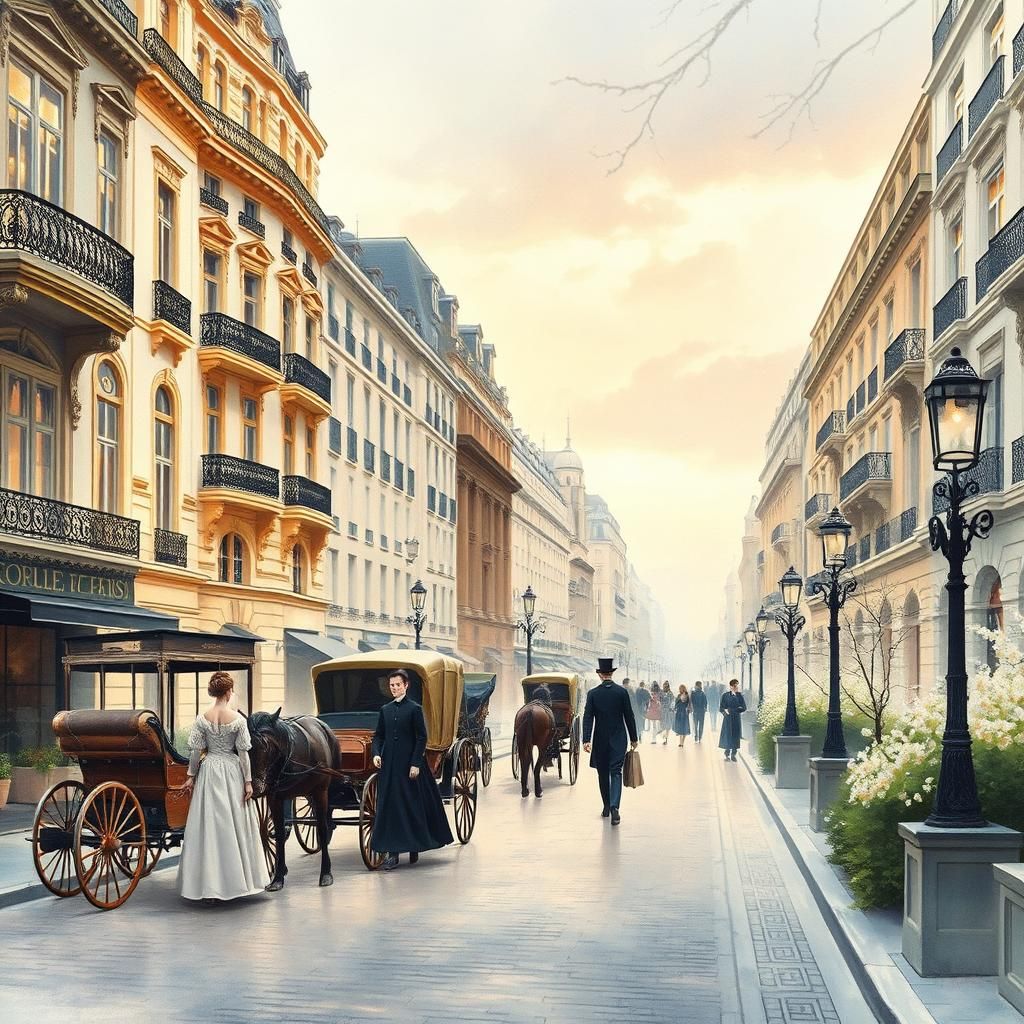 Belle Époque Cityscape in Watercolor