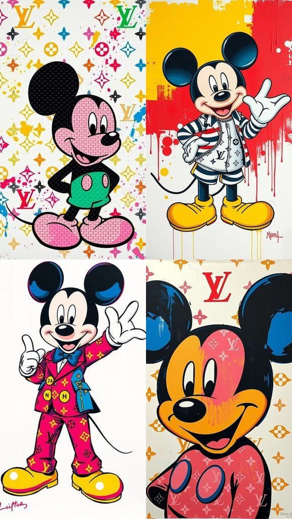 Mickey Mouse Pop Art Canvas in Bright Colors