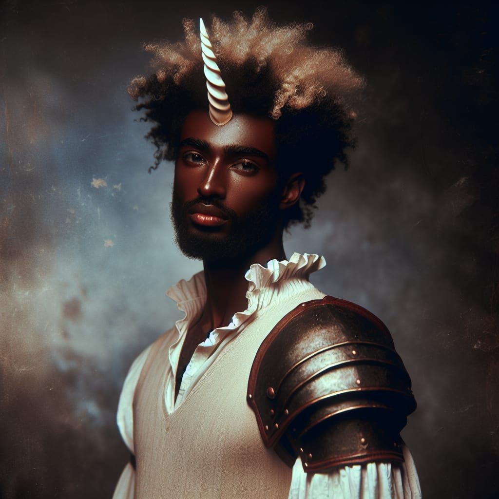 Epic Wizard Portrait with Unicorn Horn