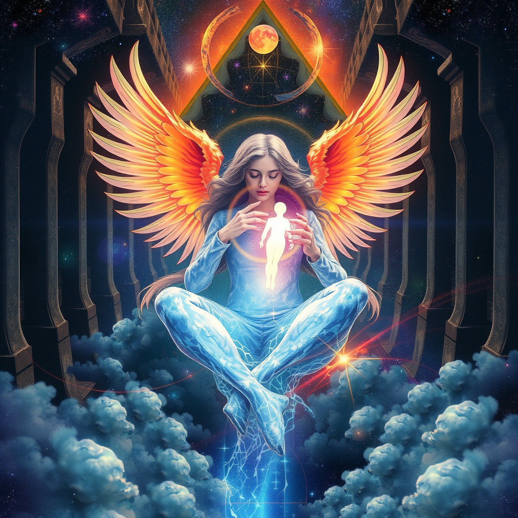 Celestial Being Seeks Rebirth in Astral Illustration