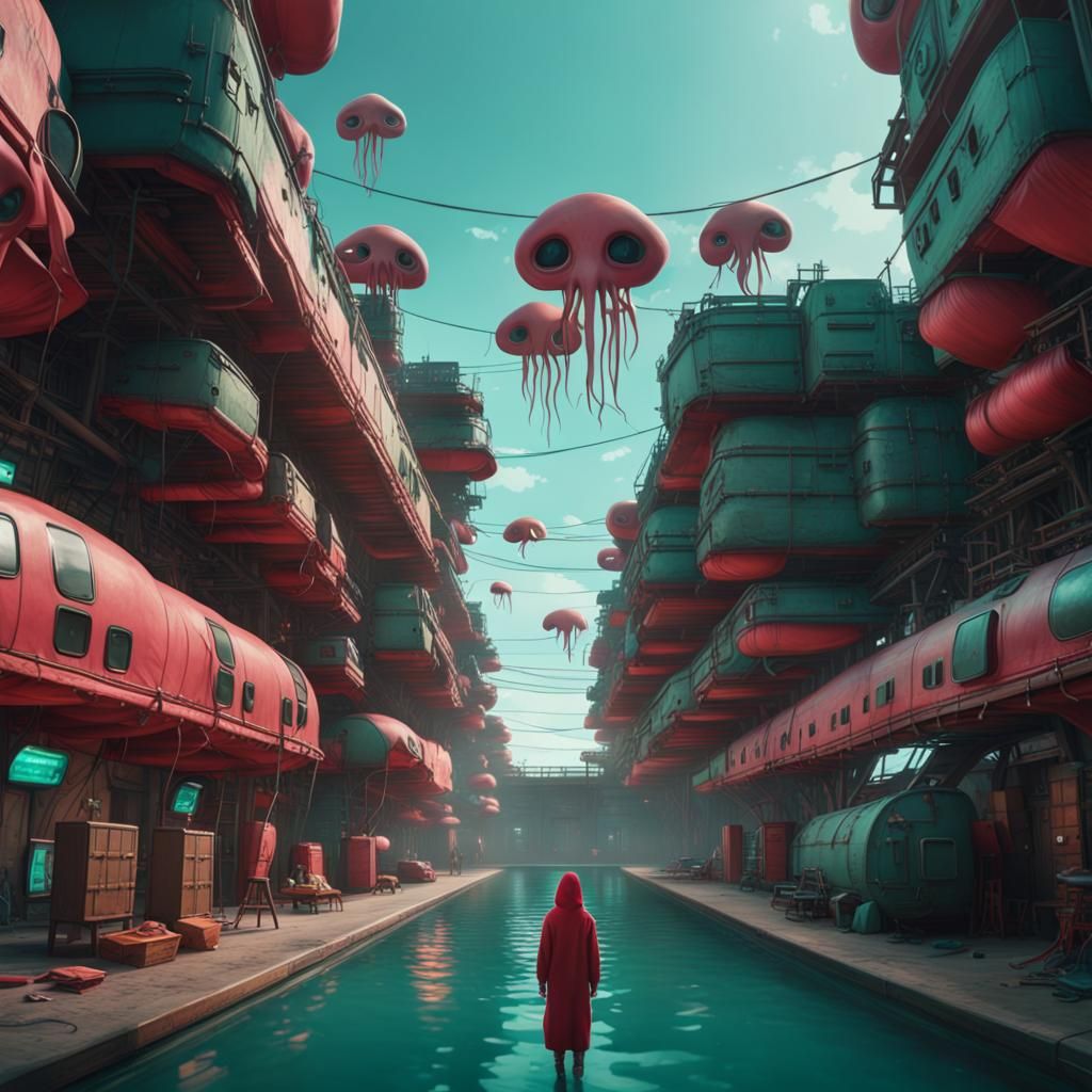 Dramatic Squid Game Digital Matte Painting