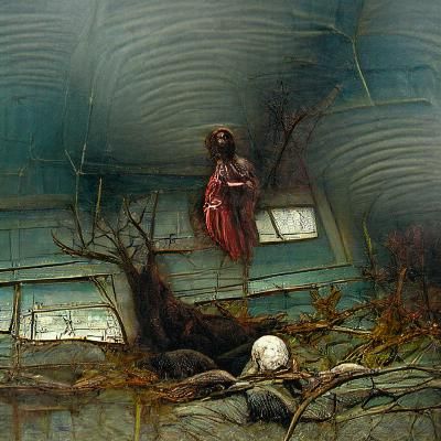 Desolate Street Scene in Horror Style