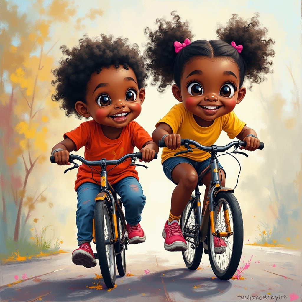 Girl Cheering Marathon Runner in Vibrant Graffiti Art Style