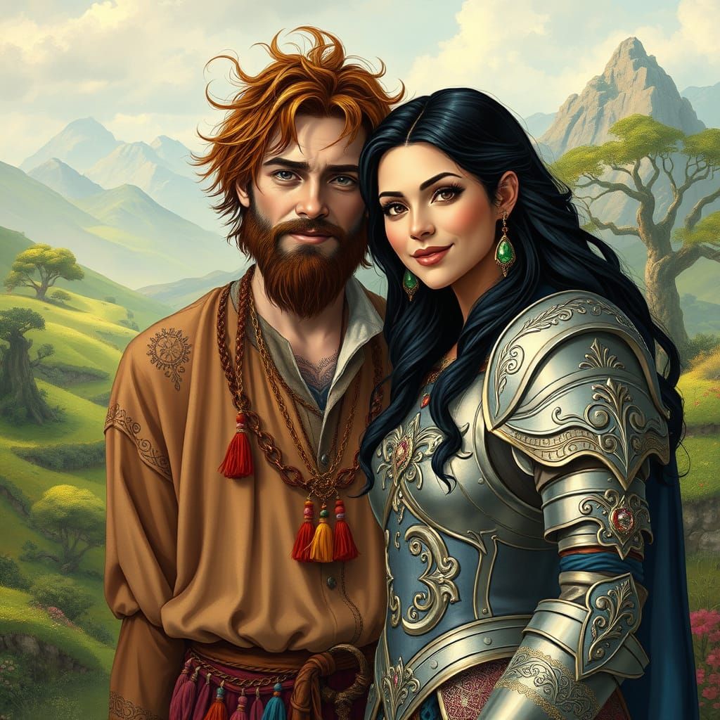 Bohemian Gentleman and Regal Fantasy Wife in Dreamlike Lands...