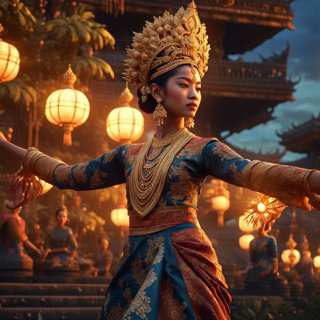 Stunning Balinese Girl Performing Legong Dance