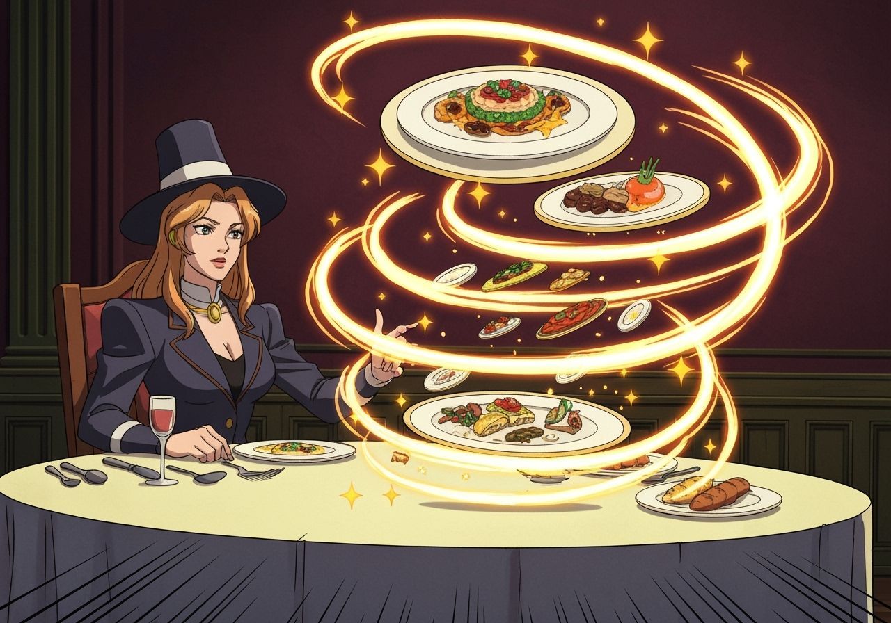 Magician Conjures Feast in 90s Animation Style