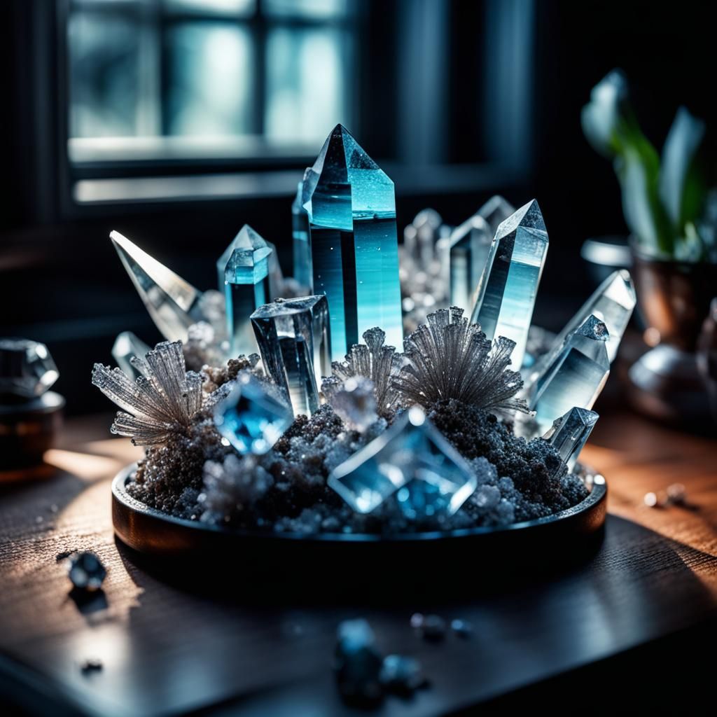 Crystals Growing at Home: Hyperrealistic Close-Up