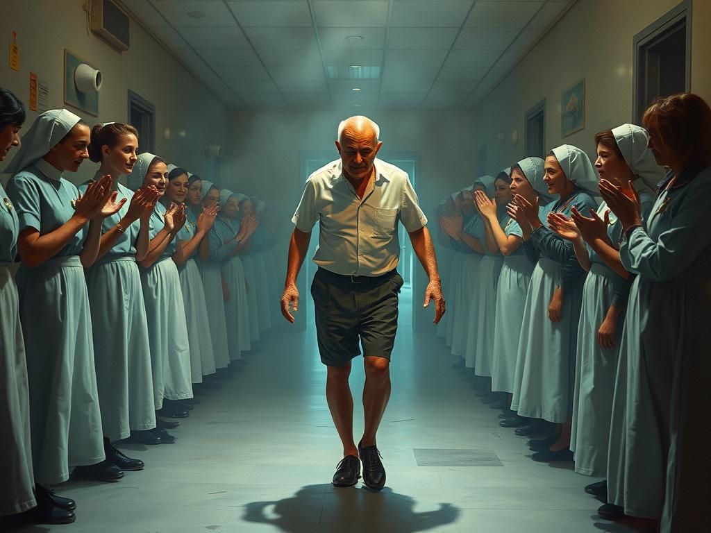 Man's Courageous Journey: Learning to Walk Again