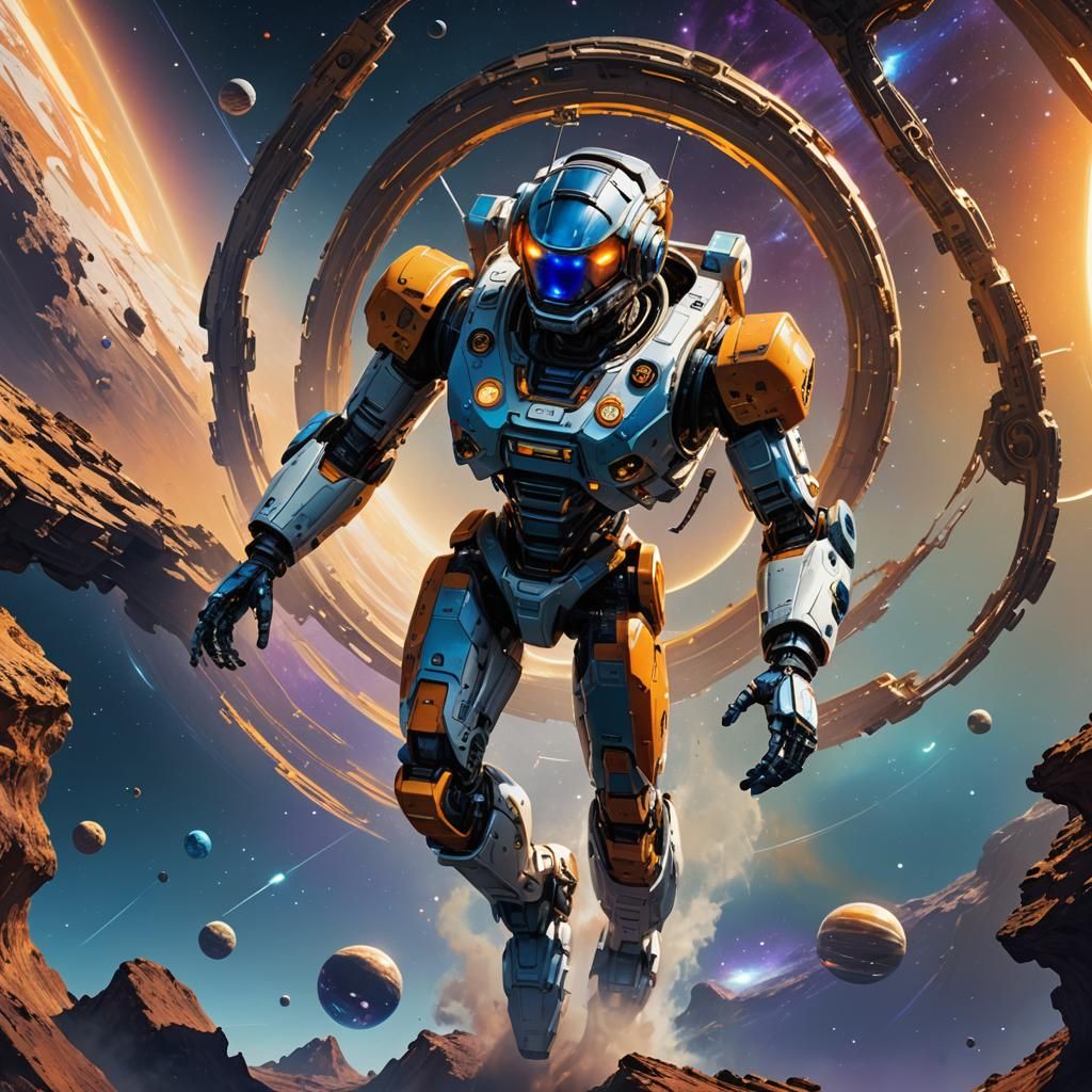 NASA Robot in Space: Sci-Fi Concept Art