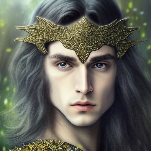 Knight Lancelot in Silver and Gold Armor