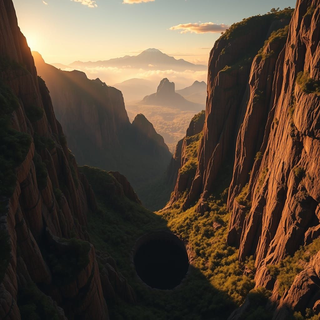 Breathtaking Pinglu Rift Valley Landscape with Golden Light ...