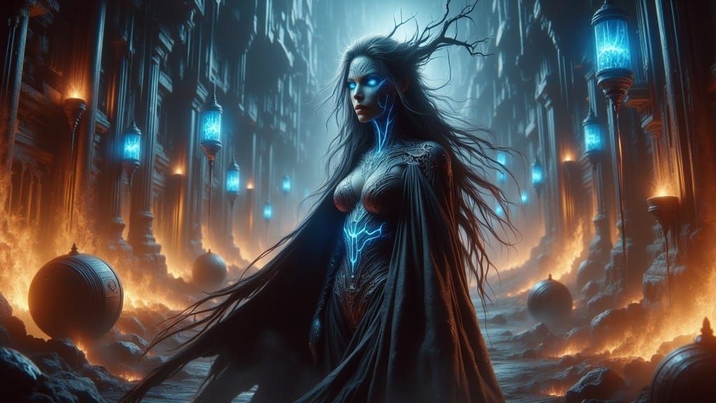 Sorceress in Dreamscape: A Mystical Surreal Vision