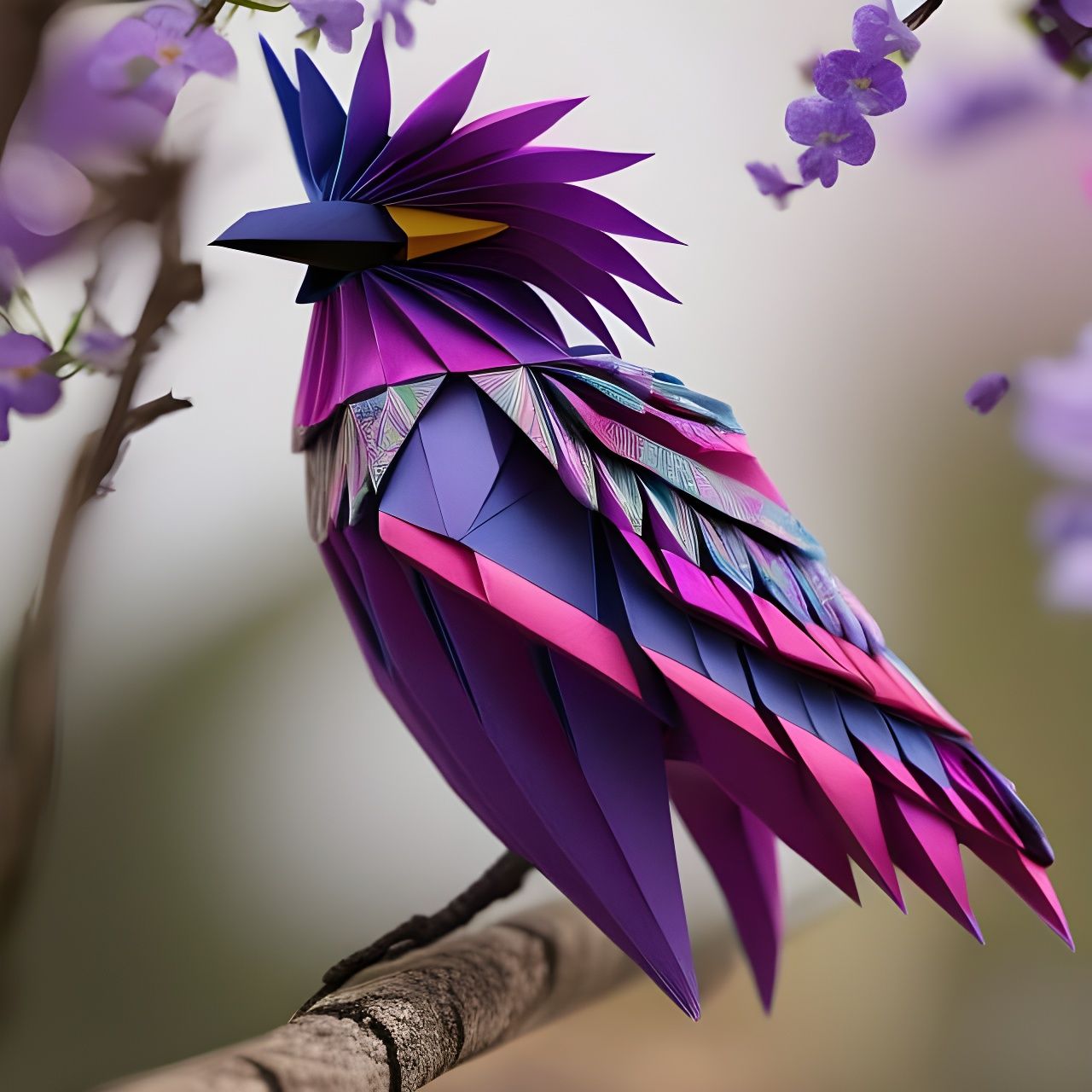 Adorable Origami Bird with Intricate Paper Details