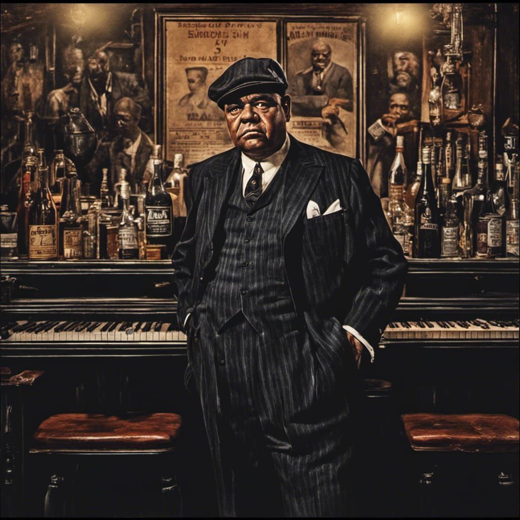 Babe Ruth in a 1920s Jazz Club: Hyperrealistic Photo
