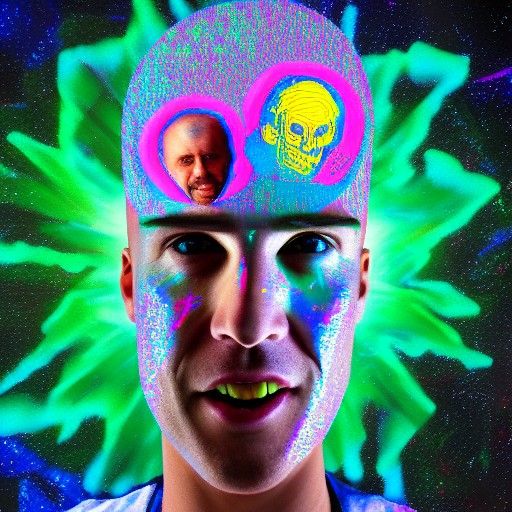 Psychedelic Portrait of Man in Astral Illustration