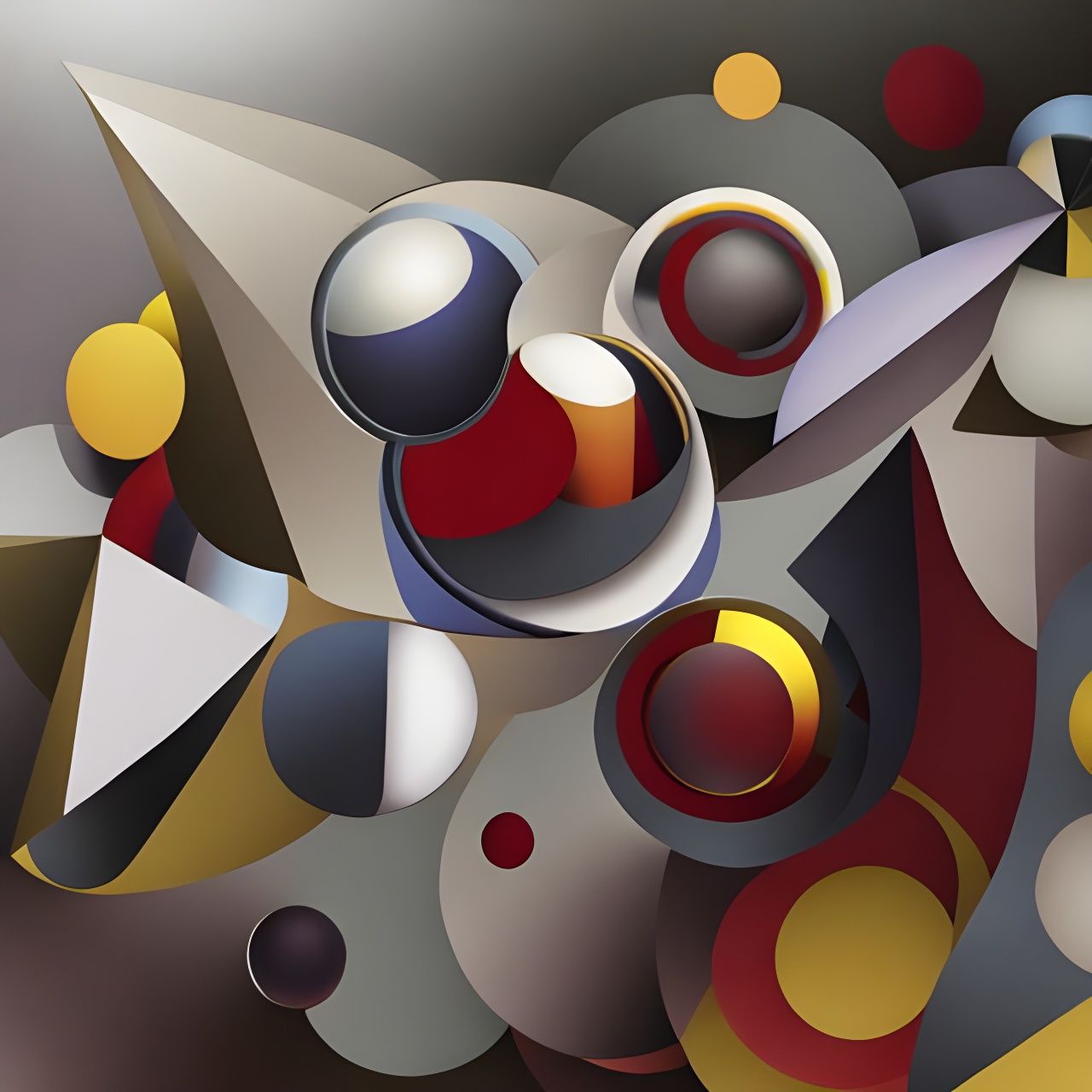 Abstract Angular Painting in Chrome Yellow and Cobalt Blue