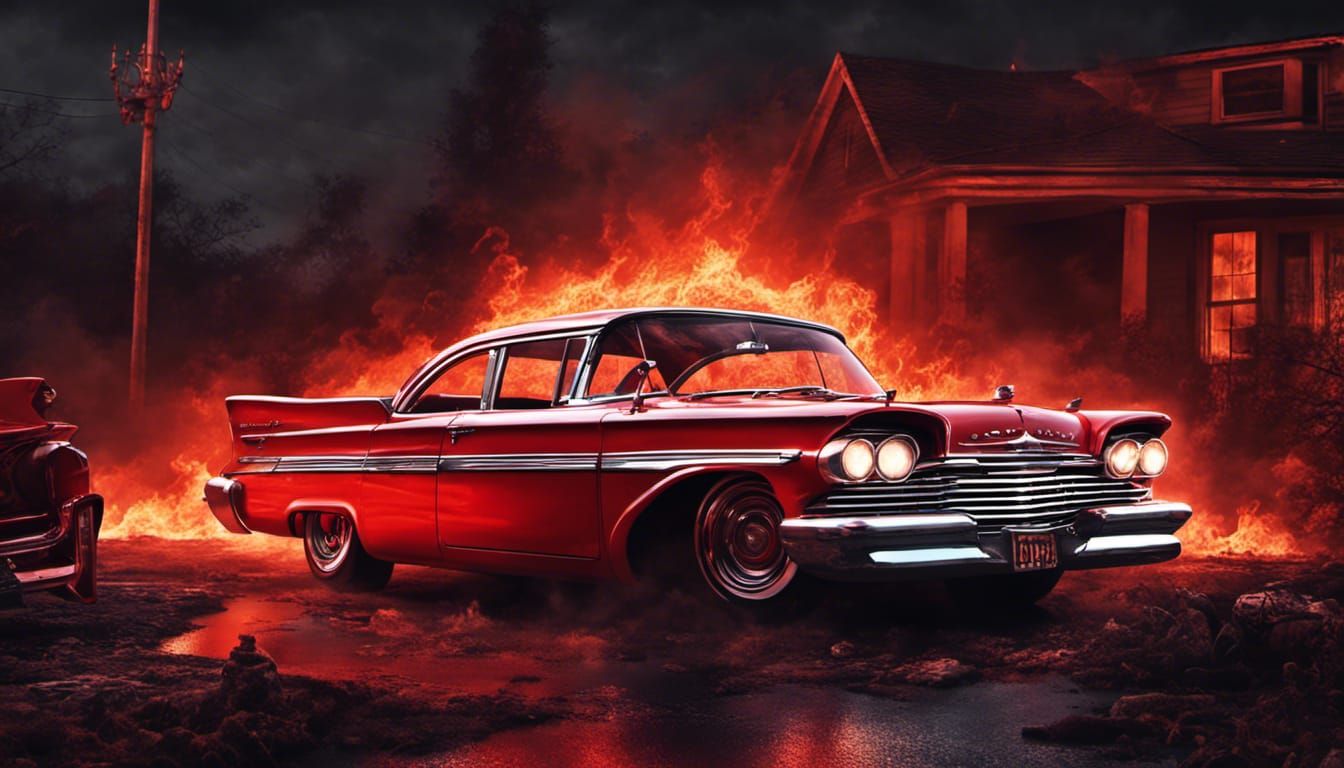 Sinister 1958 Plymouth Fury in Moonlight