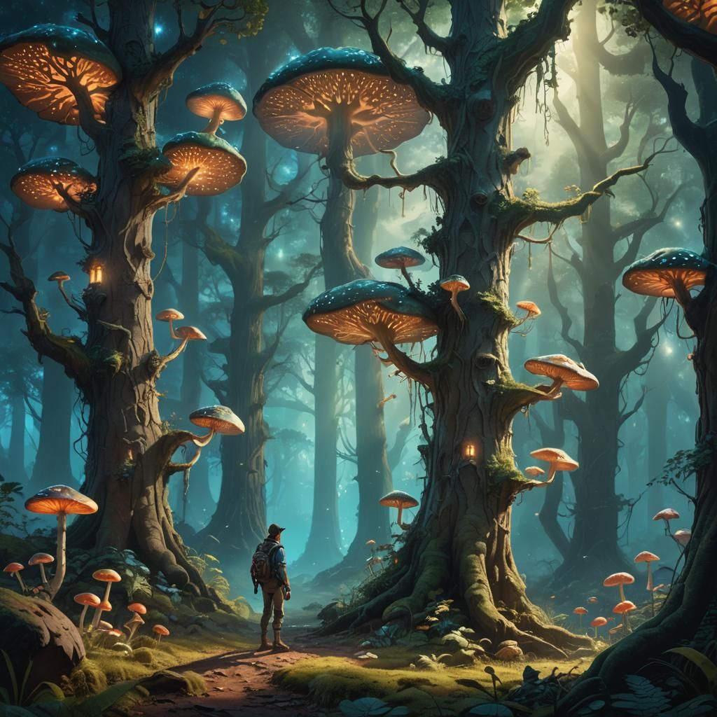 Mystical Forest Adventurer in Fantasy Concept Art