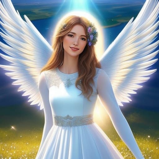 Ethereal Angel with Sparkling Wings