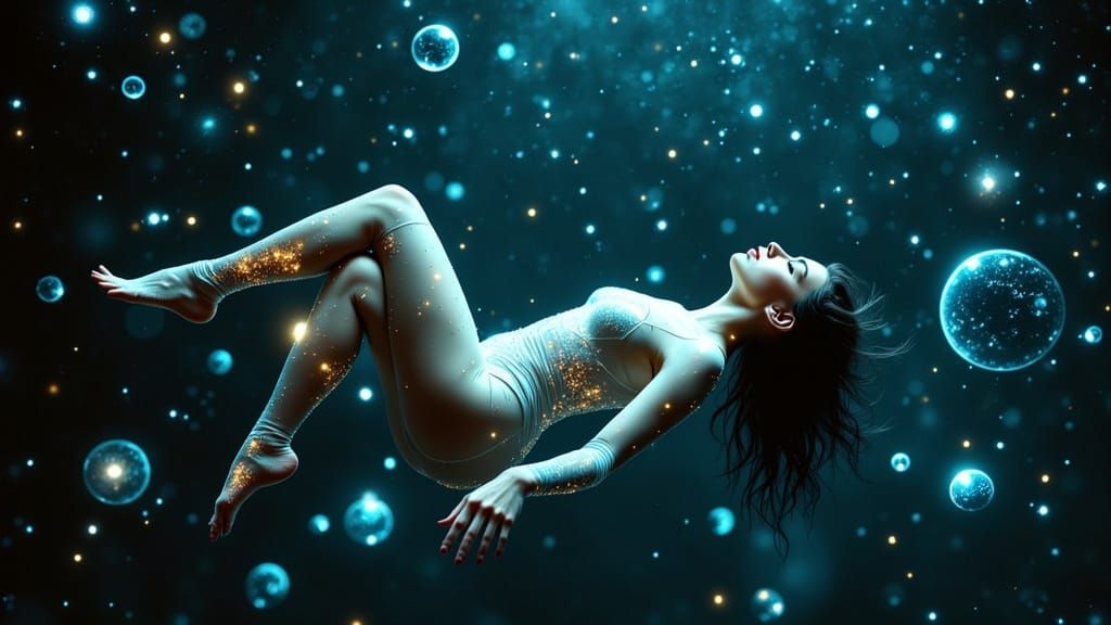 Ethereal Goddess in Holographic Void