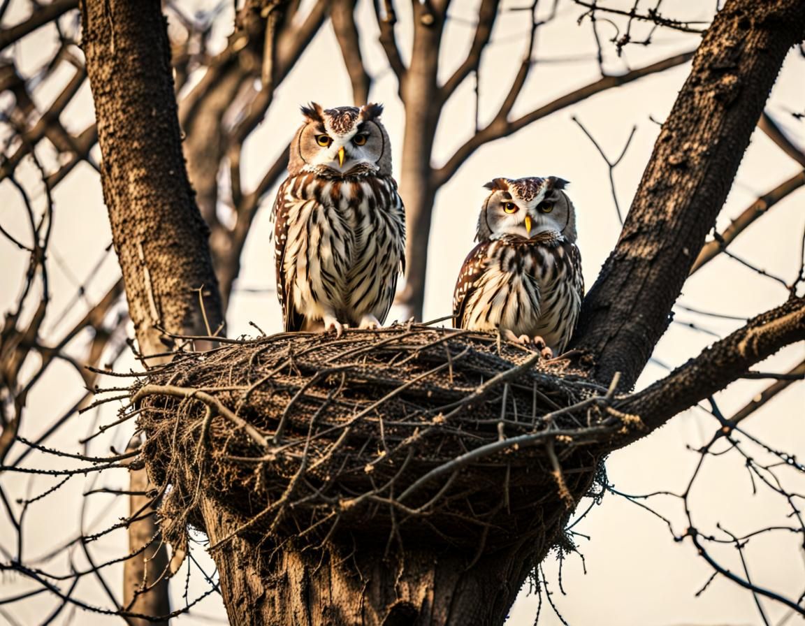 Detailed Image of an Owl's Nest