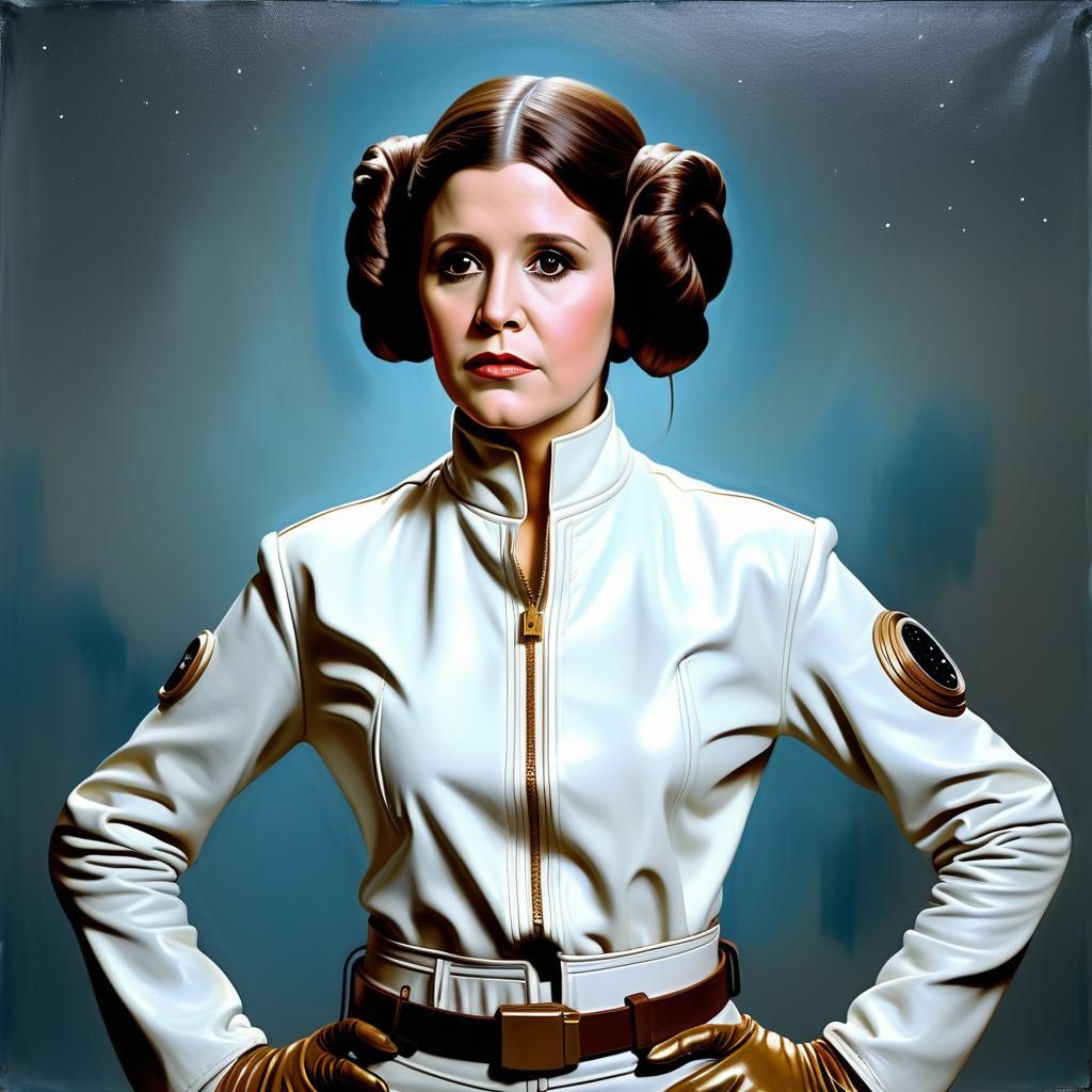 Princess Leia as Surrealist Oil Painting