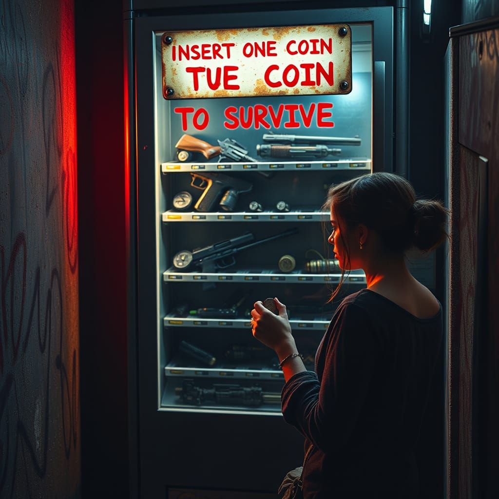 Cyberpunk Alley Vending Machine Dispenses Weapons