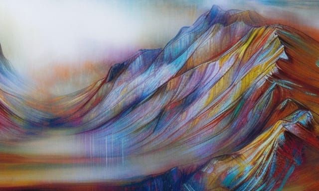 Welsh Mountains: Abstract Painting in Romantic Style