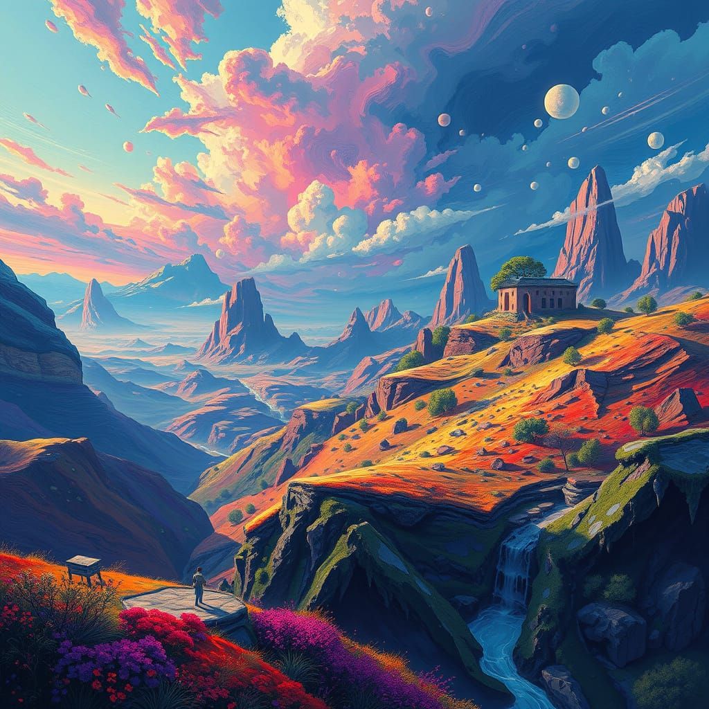 Surreal Dreamscape with Bold Brushstrokes