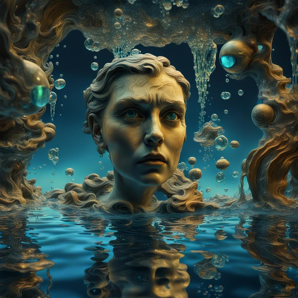 Surreal Water Sculpture of a Woman