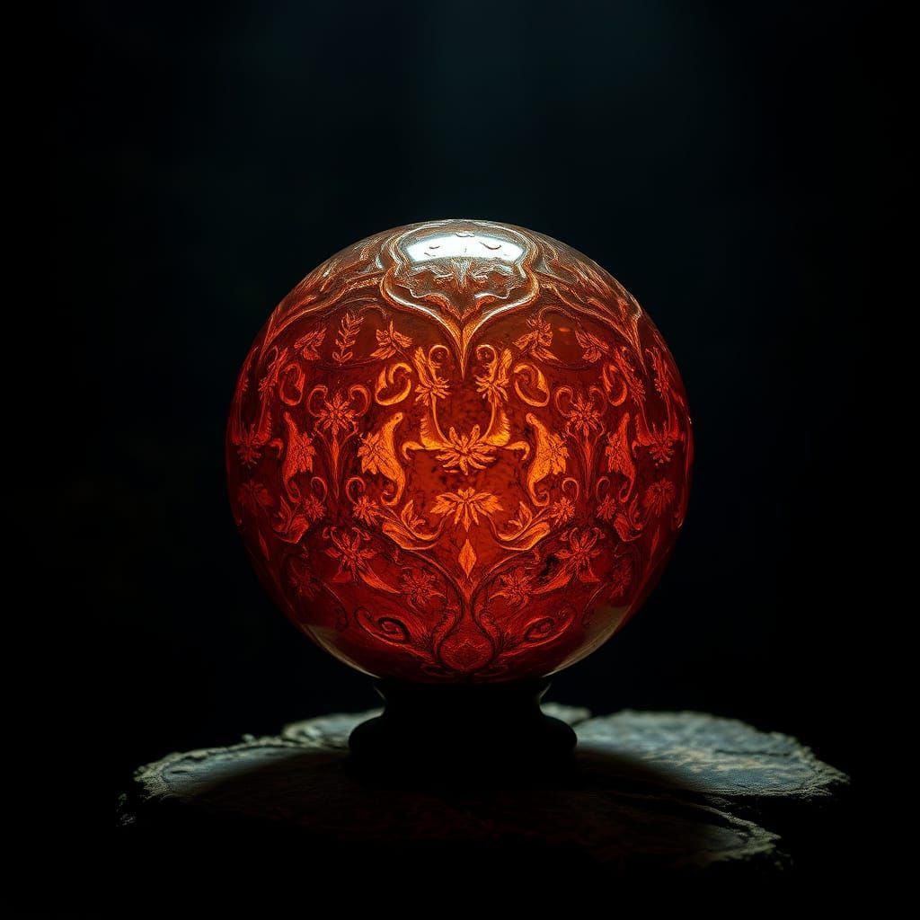 Ancient Eldritch Orb in Warm, Golden Brown Glass