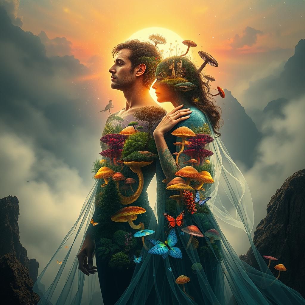 Ethereal Figures in Dreamlike Mindscape Concept Art