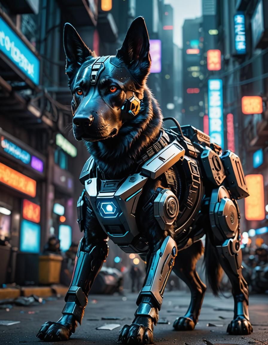 Police Dog with Cybernetic Implants