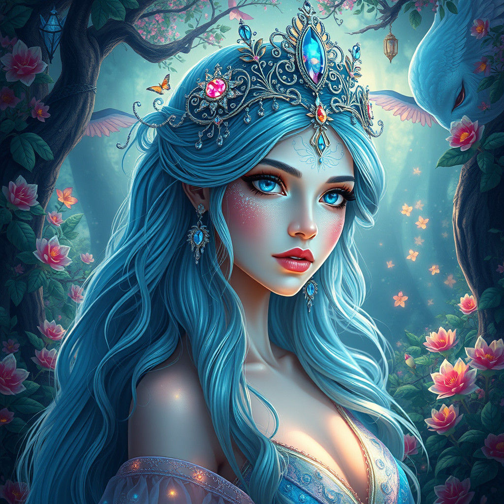 Ethereal Aurora Princess in Enchanted Forest