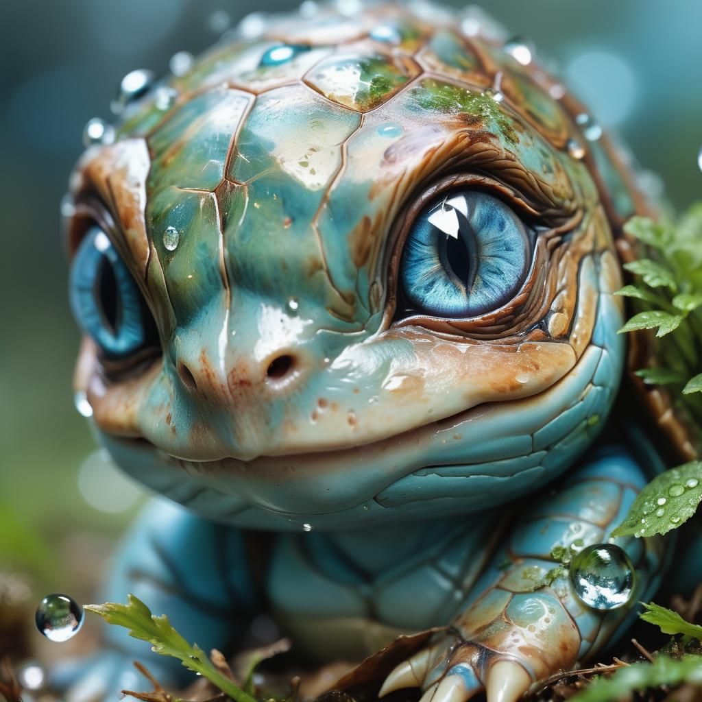 Glistening Squirtle Close-Up in Natural Light