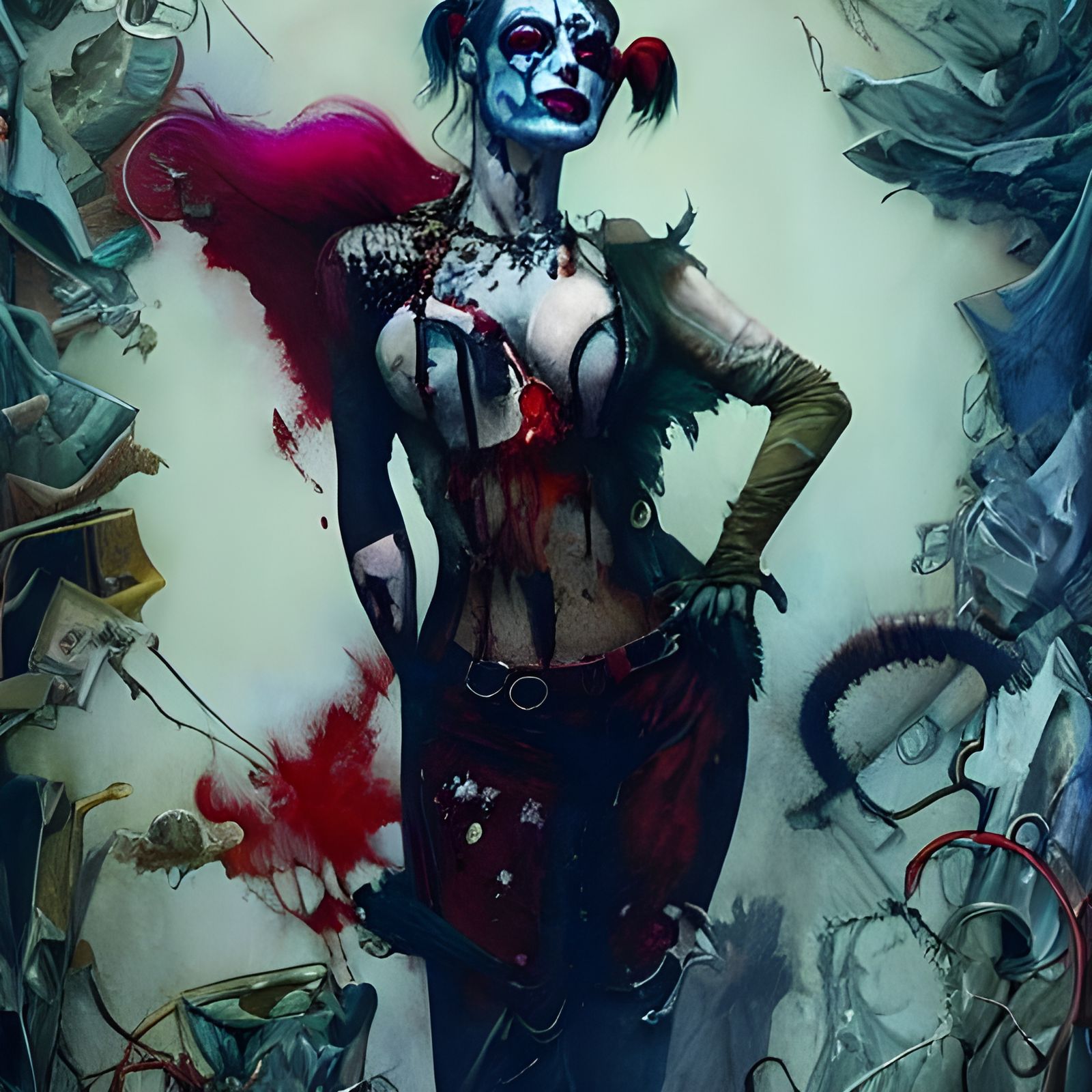 Decaying Harley Quinn: Photorealistic Digital Art