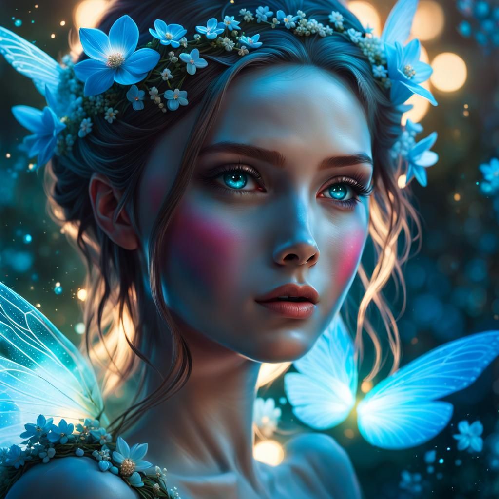 Ethereal Teen Fairy Portrait in Fairycore Style
