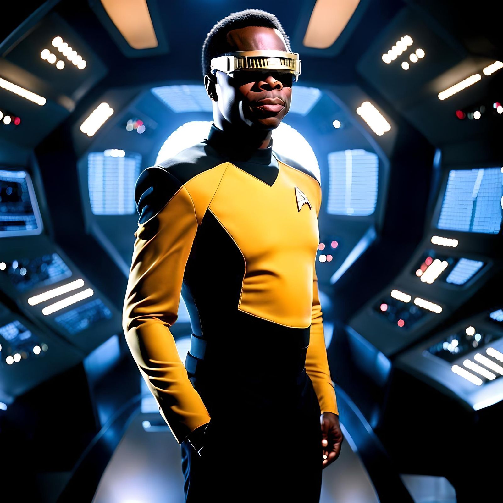 Abstract Geordi La Forge Visor as Gold Comb