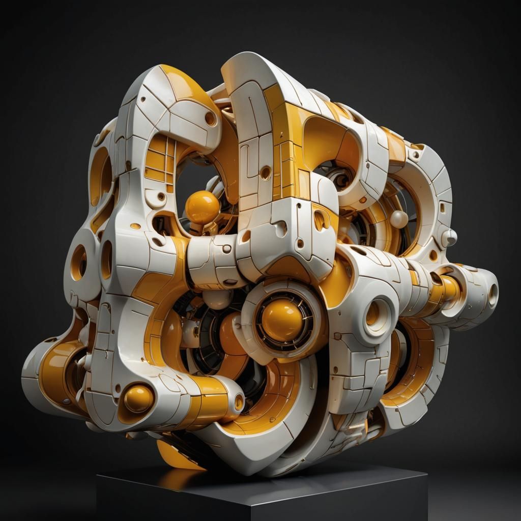 Elegant Futuristic Sculpture in Art Deco Style
