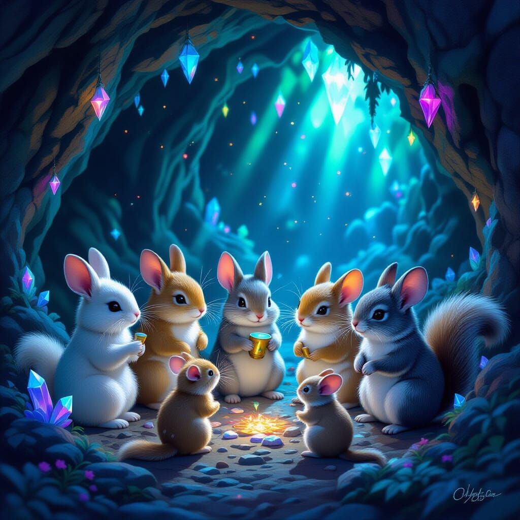 Furry Animals Grooving in Crystal Cave
