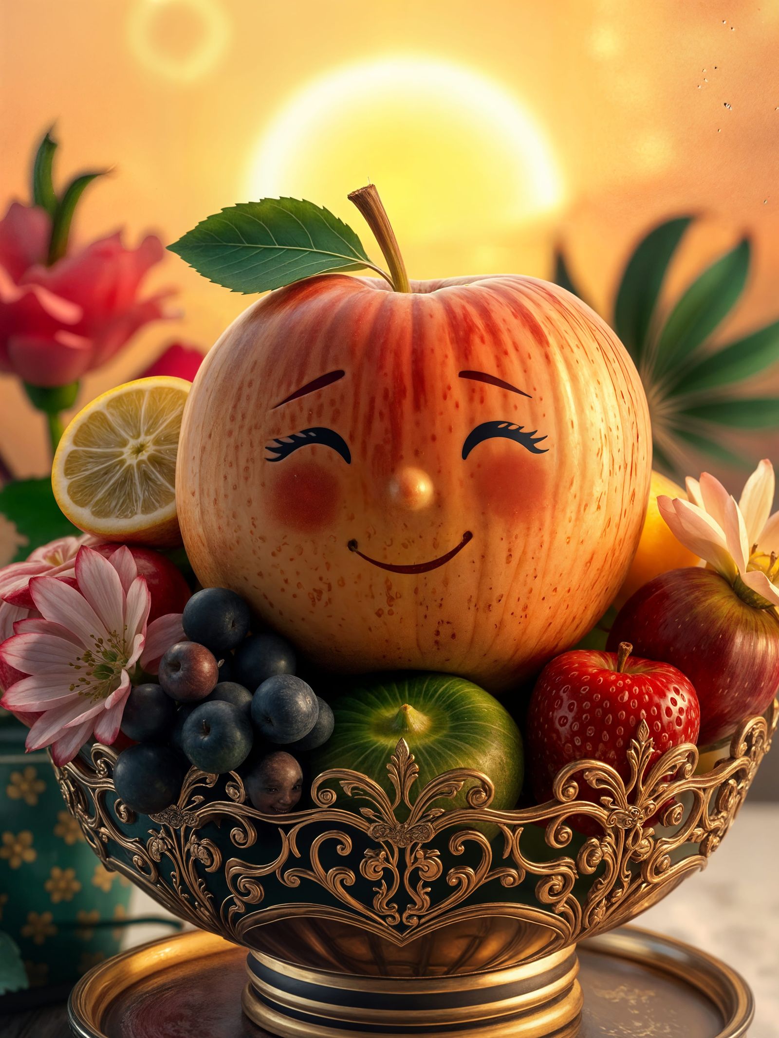 Epic Fantasy Apple in Fruit Bowl