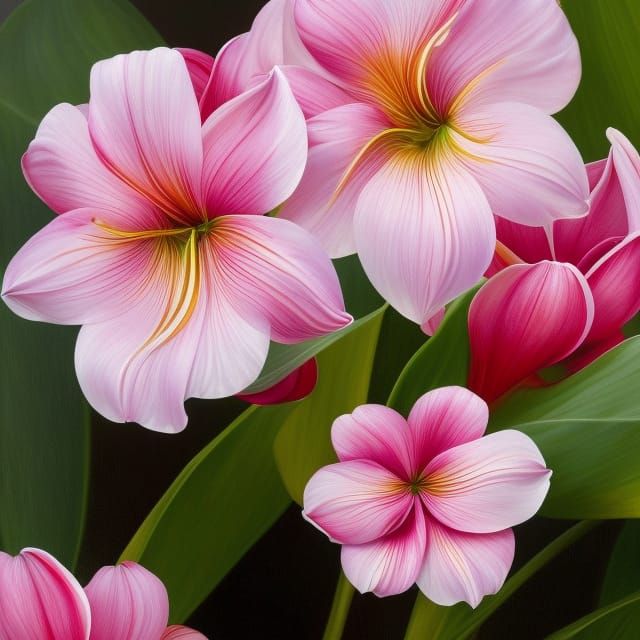 Hyperrealistic Amaryllis Flower Close-Up Painting