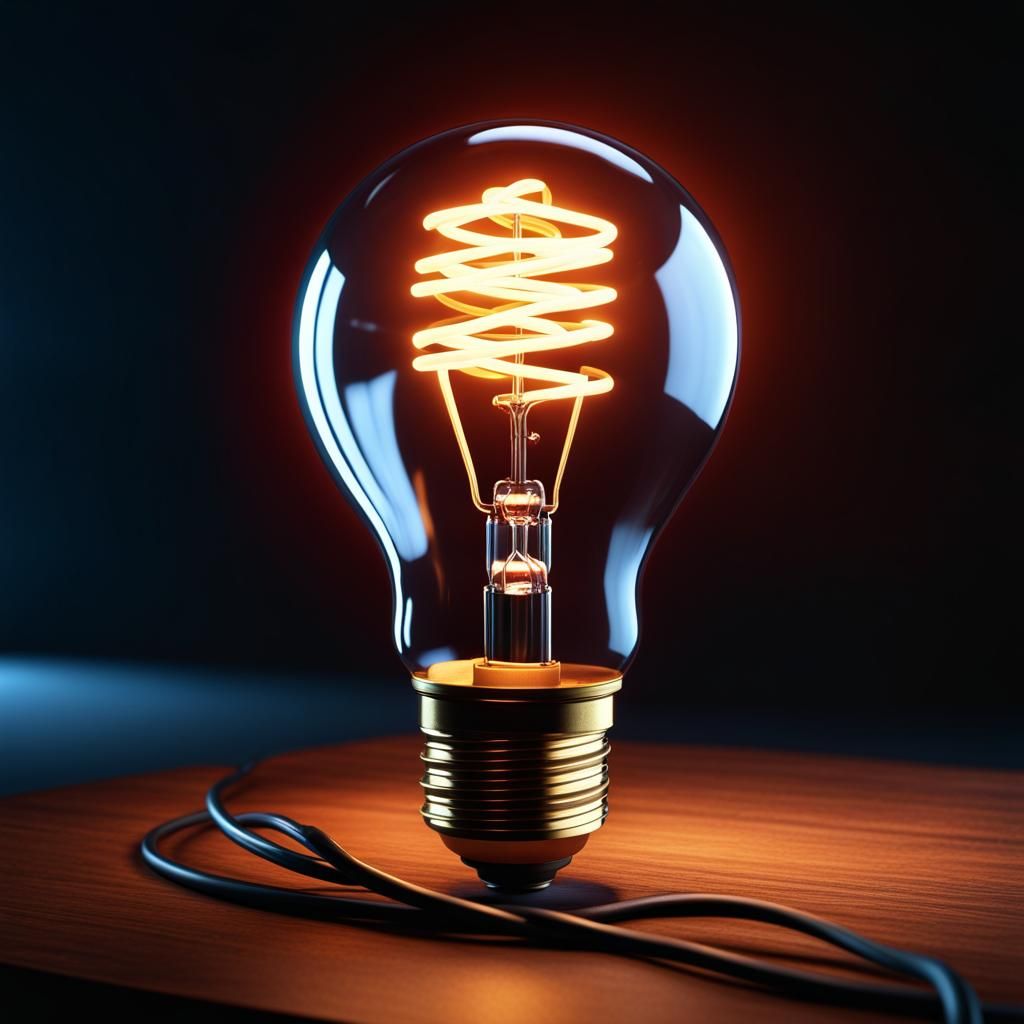 Electrifying Broken Lightbulb in Detailed 3D Render