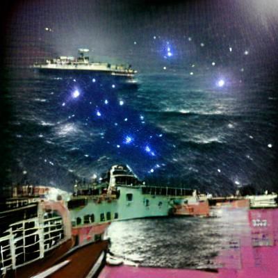 Seven Seas Under Starry Night Sky