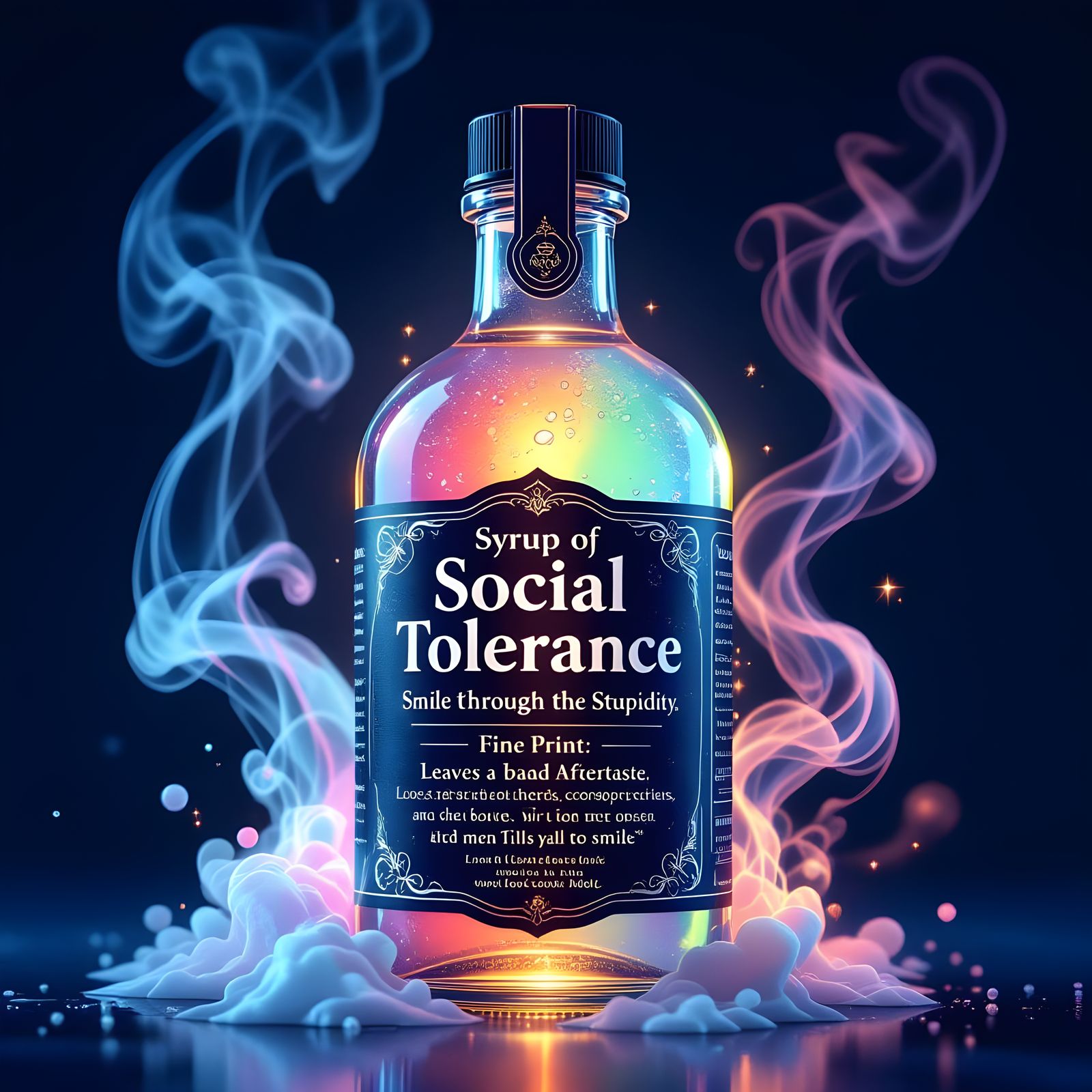 Syrup of Social Tolerance in a Shimmering Bottle