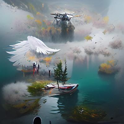 Angel Lake Shrouded in Morning Fog