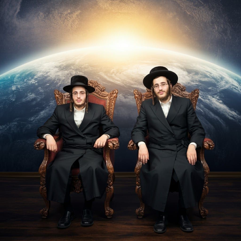 Orthodox Man and Empty Chair in Earthscape Digital Art