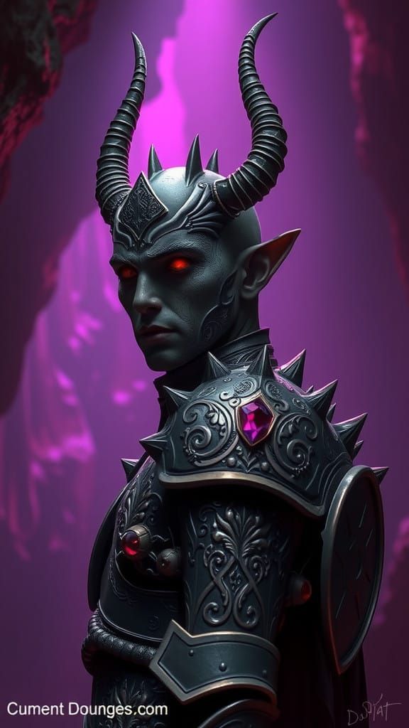 Dark Elf Warrior in Hyper-Realistic, Biomechanical Fantasy