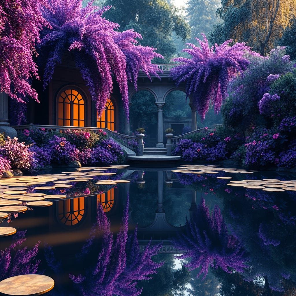 Whispering Purple Oasis in Dreamlike Splendor